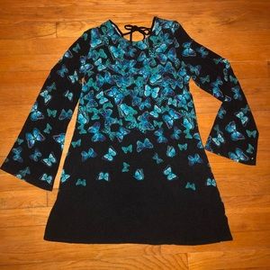 Justice size 16 Butterfly Print Bell Sleeve Dress